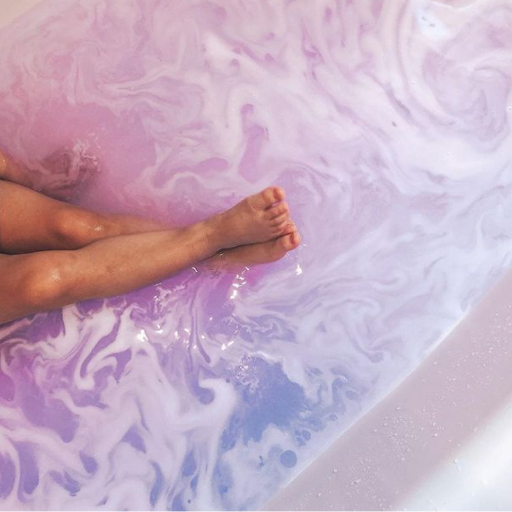 Boule bain duo pour enfant : bleu + violet